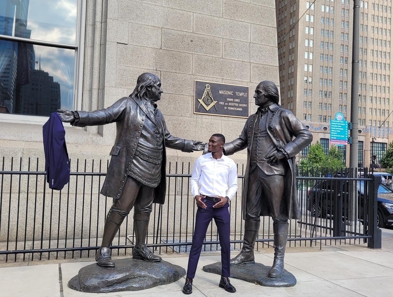 Winfred Arthur-Arhin at Freedom Square in Philadelphia